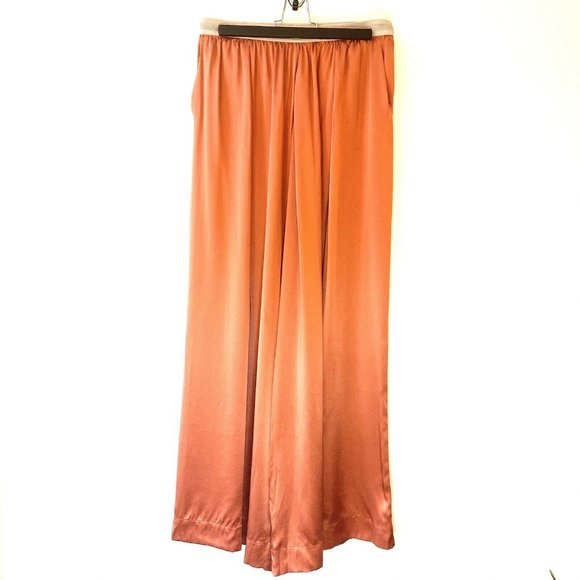 Anthropologie Eloise Silk Peach Pink Pull On Pants - Picture 2 of 13